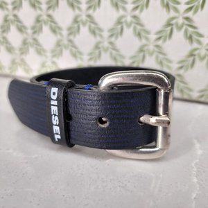 Diesel - Thick Leather Bracelet - Navy